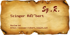 Szinger Róbert névjegykártya