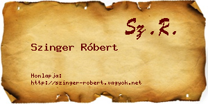 Szinger Róbert névjegykártya
