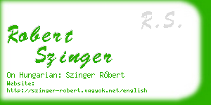robert szinger business card